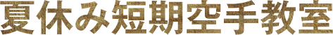 夏休み短期空手教室